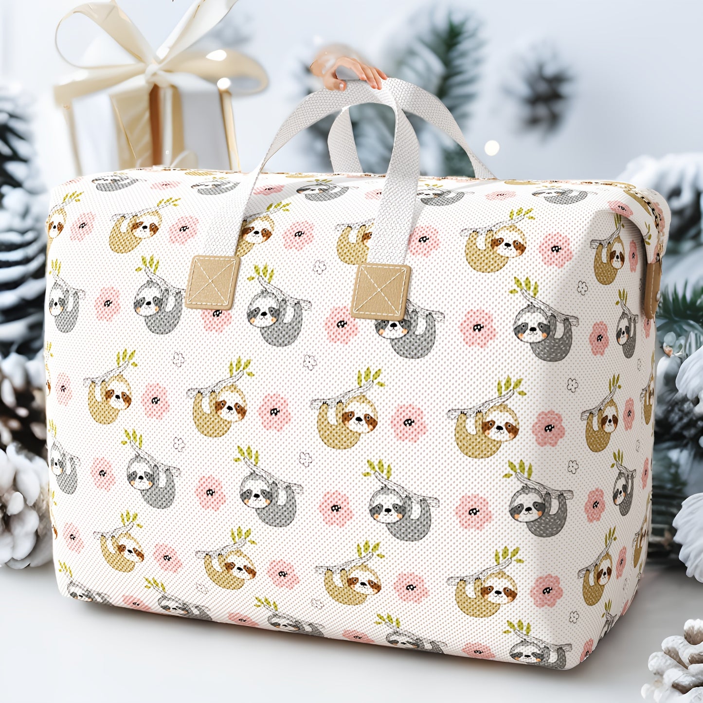 Sloth Print Fabric Storage Bag