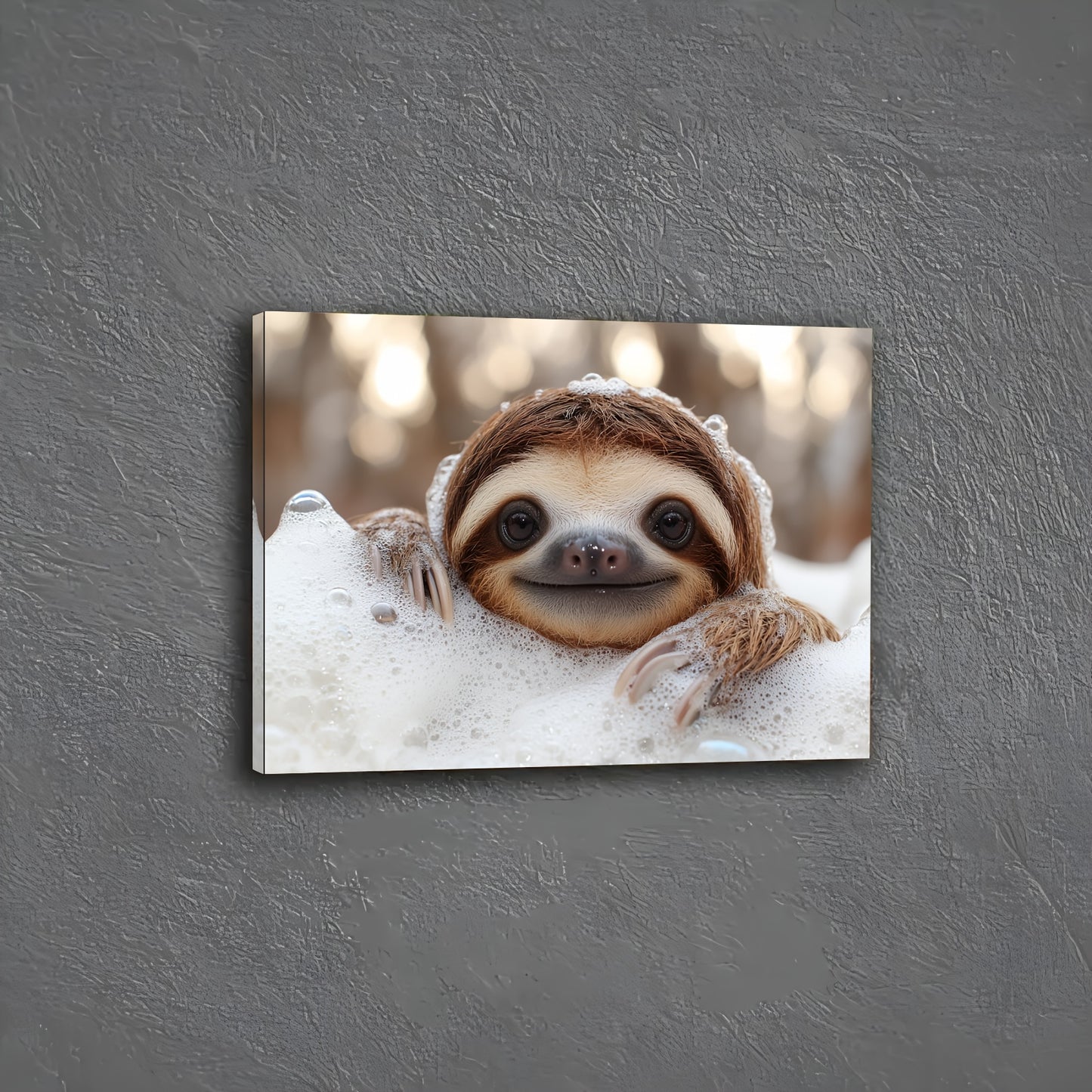 Sloth in Bubbles Canvas