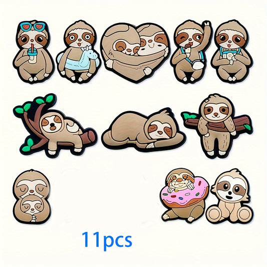 11piece Cartoon Sloth Themed Charm Set