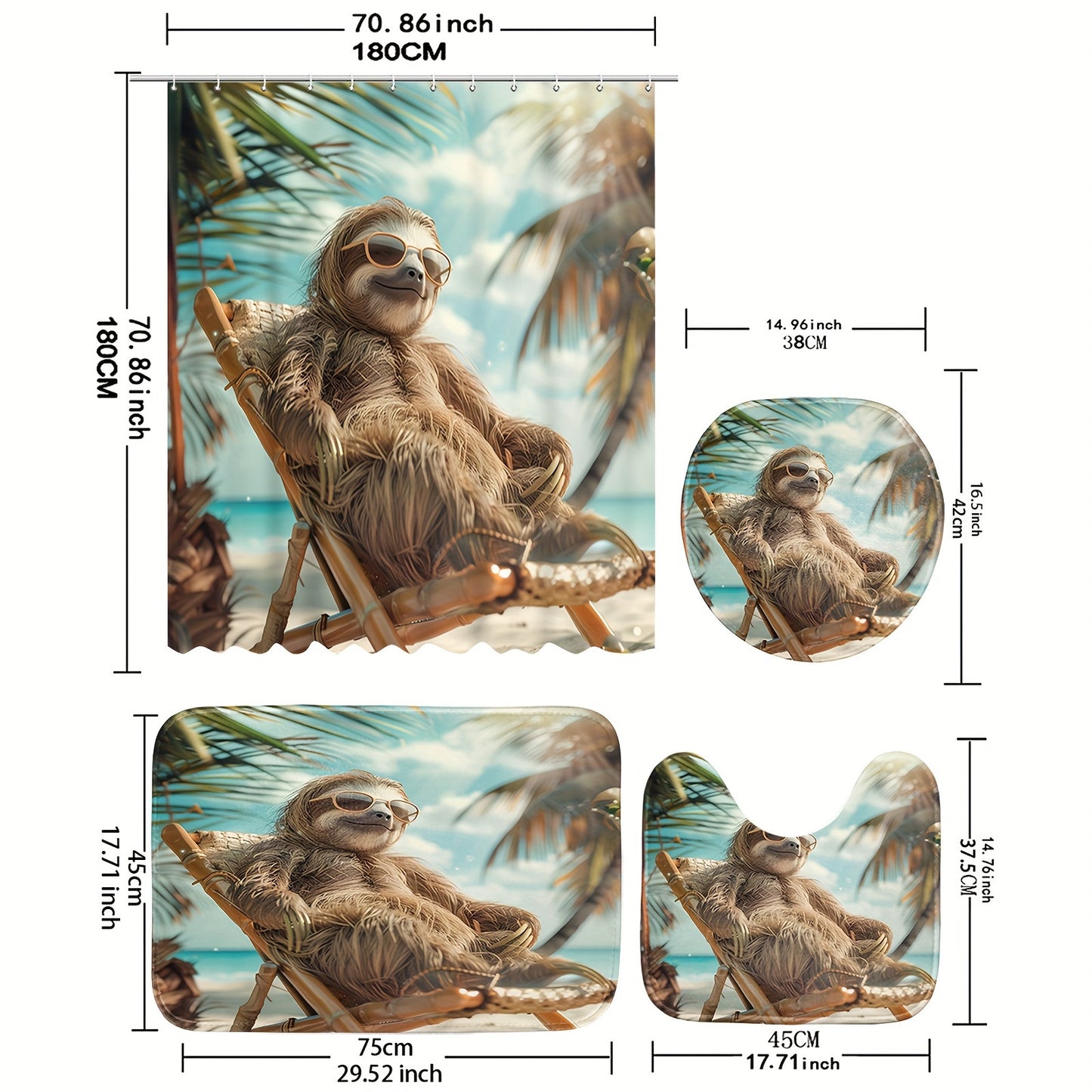 Sunbathing Sloth Bathroom Set