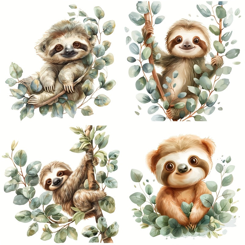 4 Baby Sloth Stickers