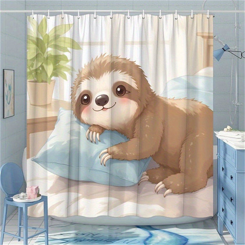 Cute Cartoon Sloth Shower Curtain