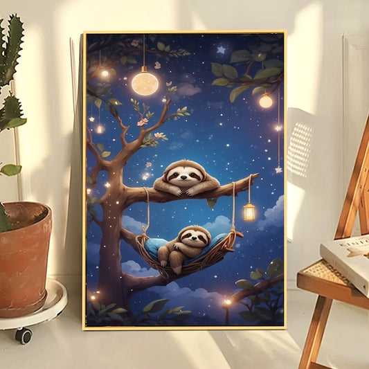 Sloths Under Starry Night Sky Diamond Art Kit