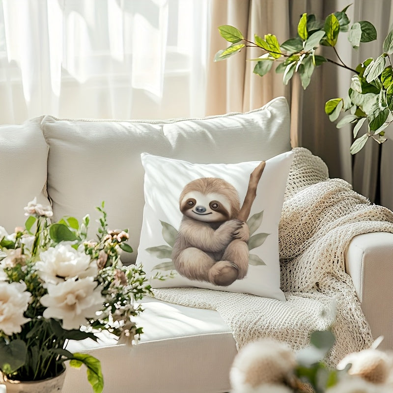 Cute Sloth Hugging a Branch Cushion Cover