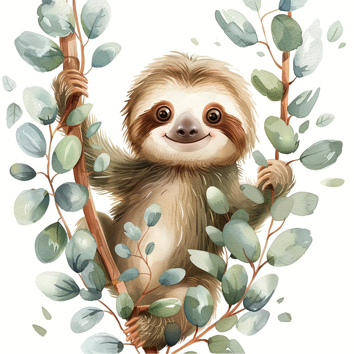 4 Baby Sloth Stickers