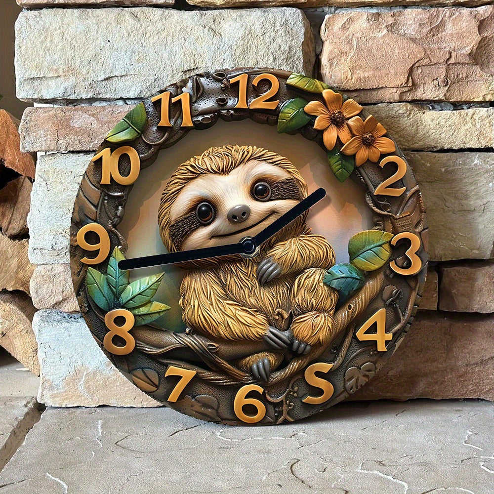 Sloth Themed Silent Wall Clock