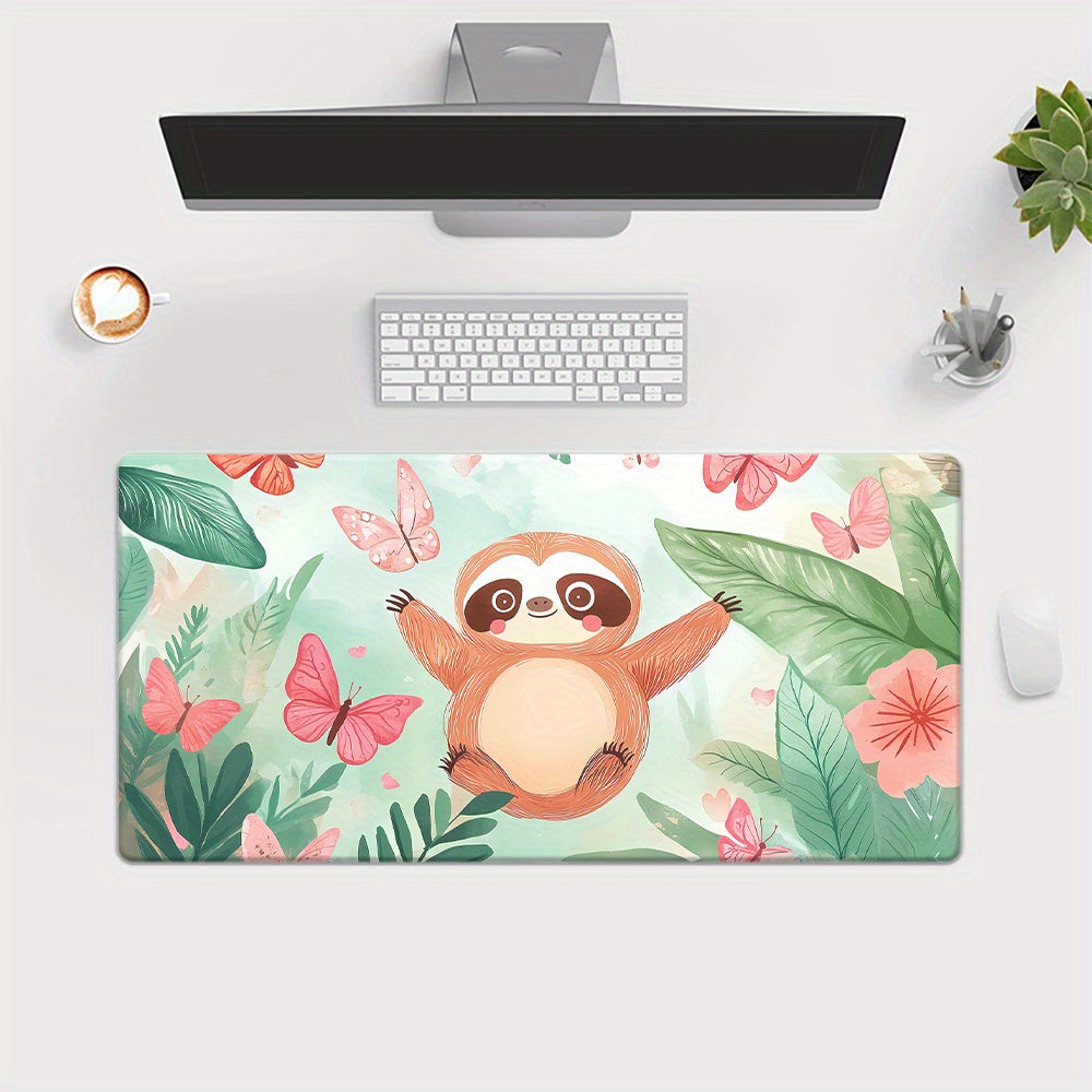 Vibrant Tropical Sloth Mouse Pad