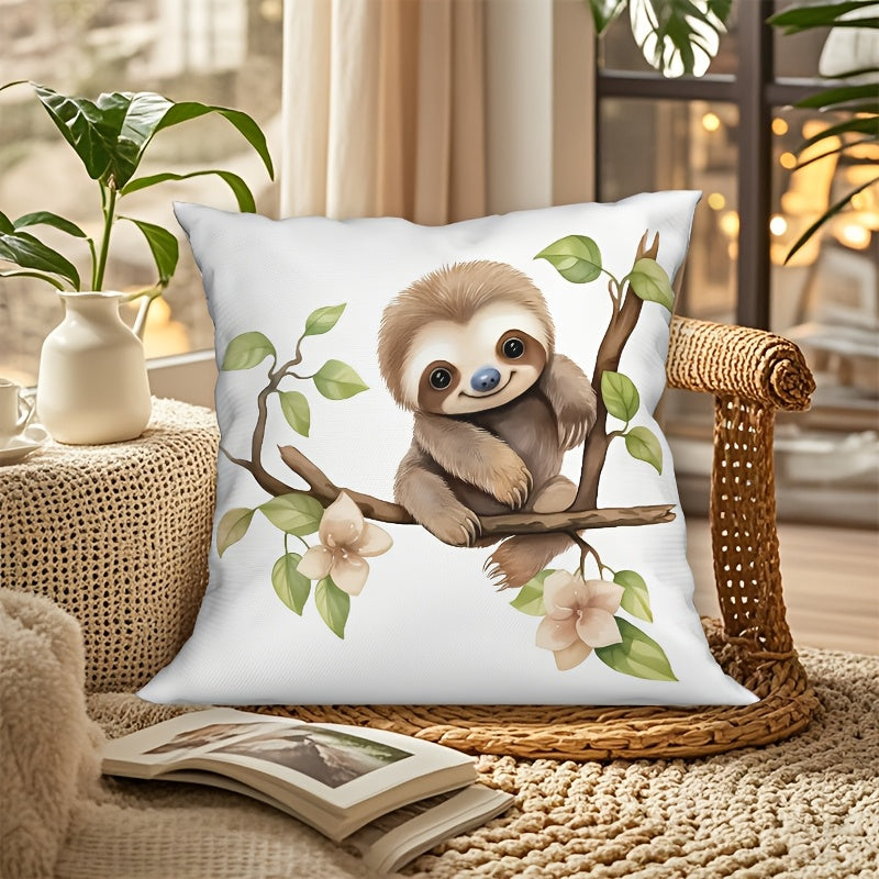 Baby Sloth On A Branch Cushion Cover