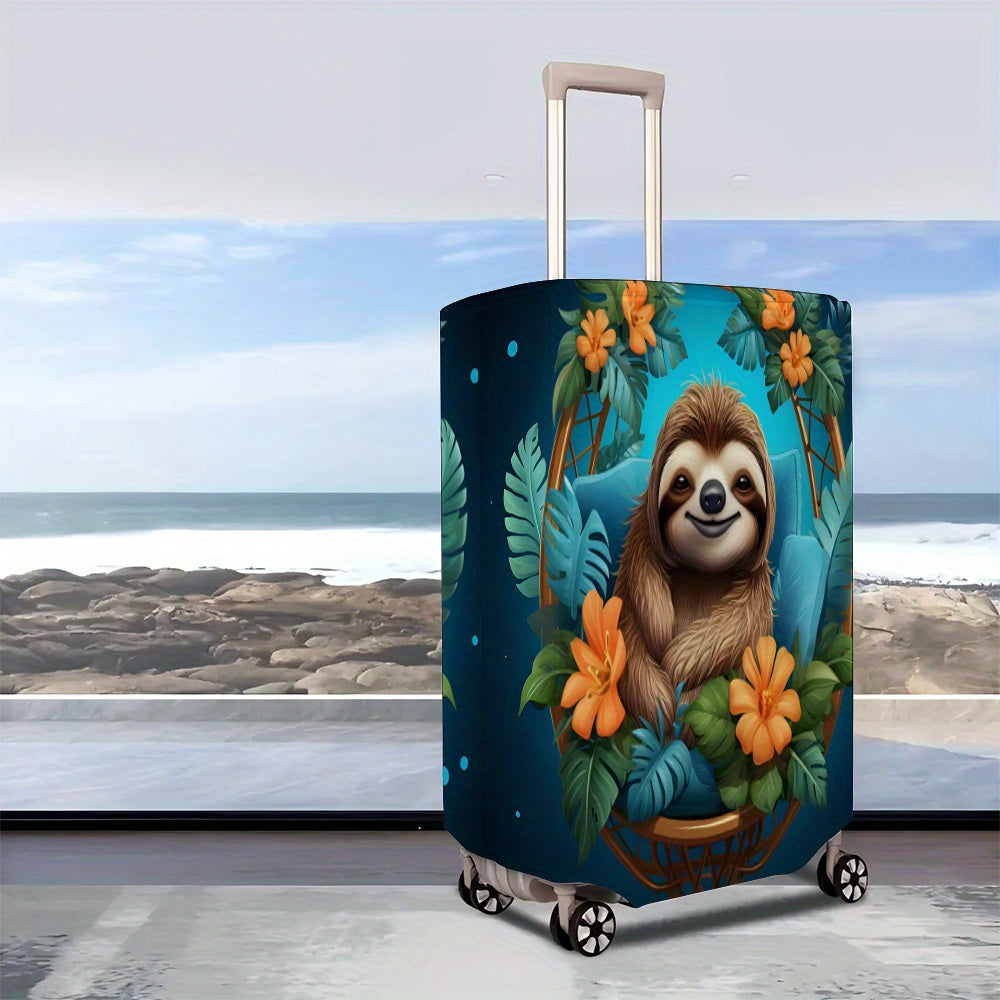 Vibrant Tropical Sloth Suitcase Cover