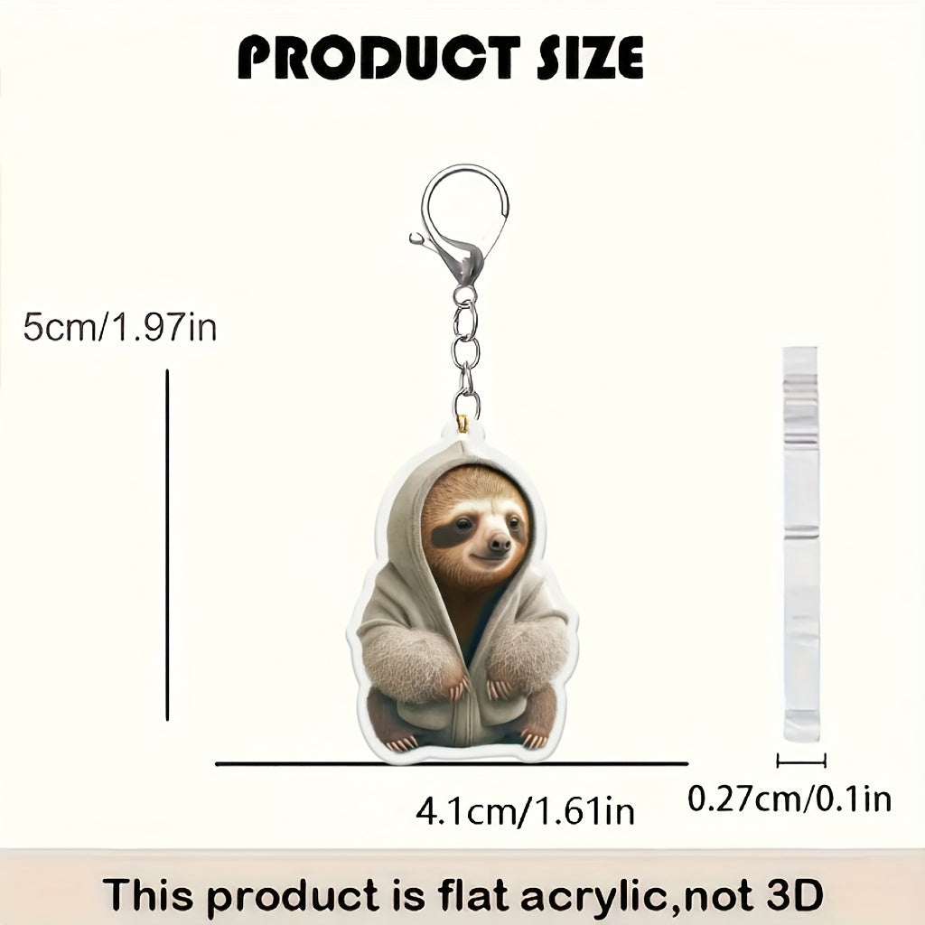 Acrylic 2D Sloth Keychain