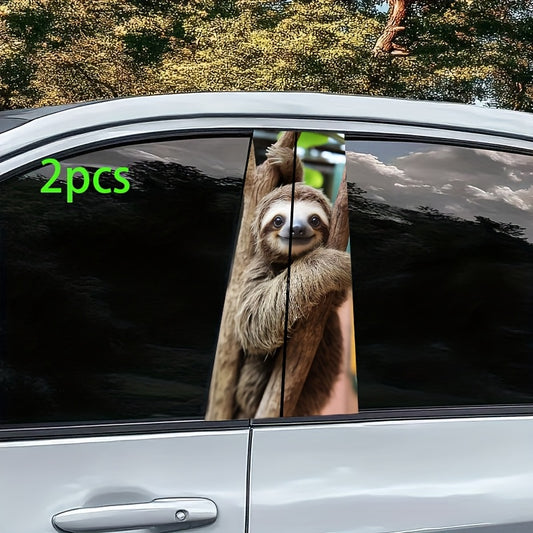 2 piece Tree Sloth Car Sticker