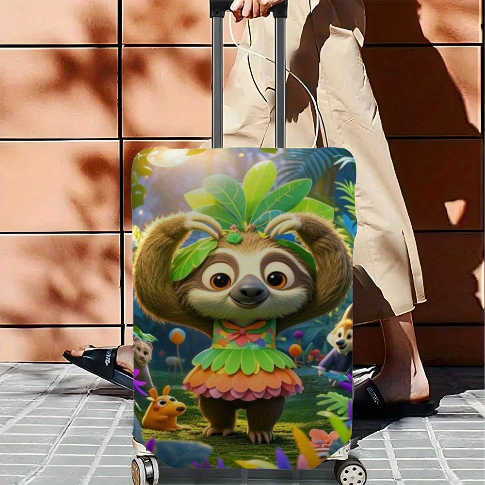 Vibrant Tropical Sloth Luggage Cover