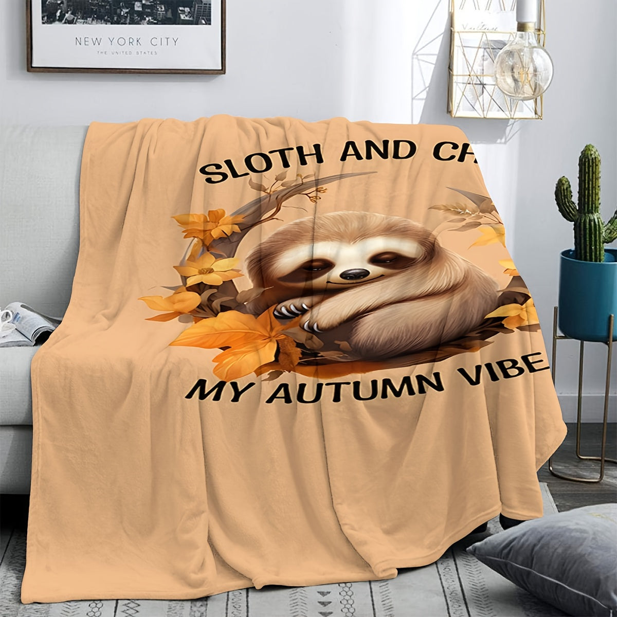 Autumn Vibe Sloth Blanket