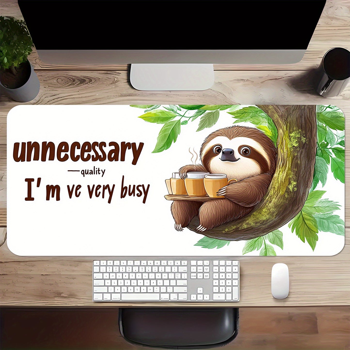 Large Sloth Quote Mouse Pad