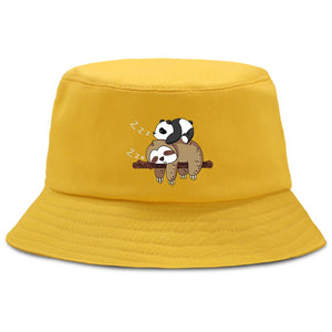 Lazy Panda And Sloth Bucket Hat