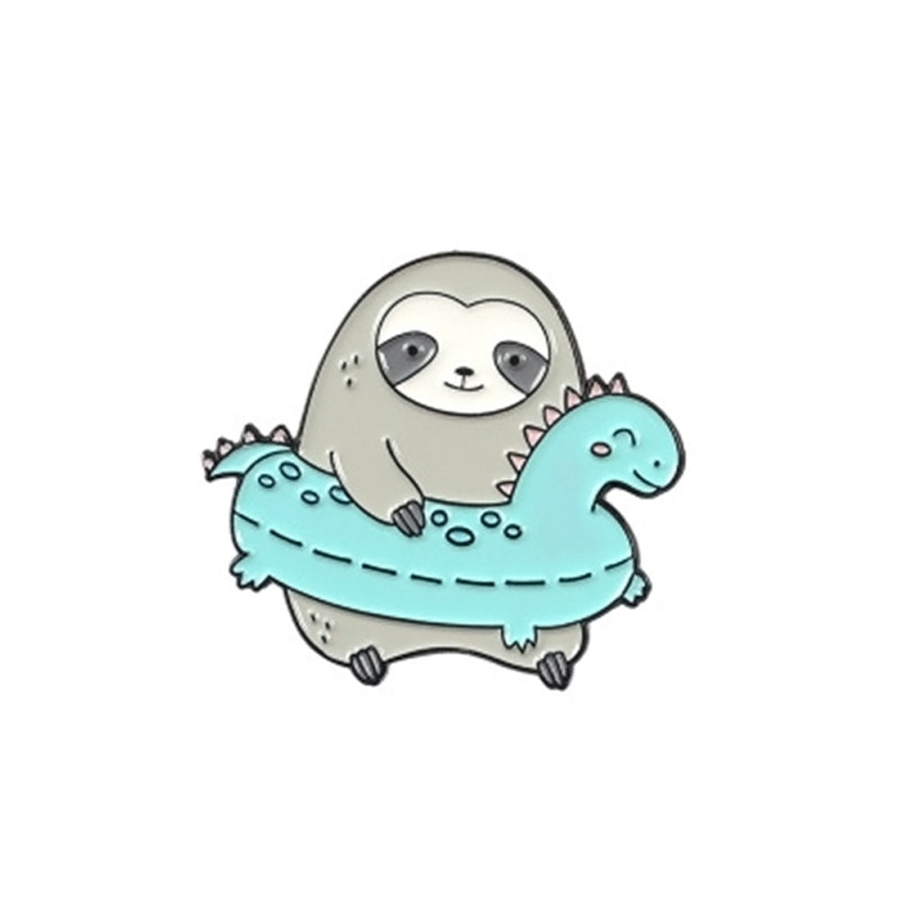 Go Bathe Sloth Pin Badge