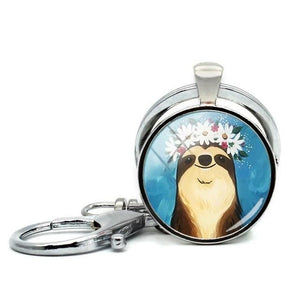 Girly Sloth Keyring - Sloth Gift shop