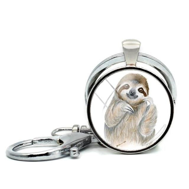 Girly Baby Sloth Keyring - Sloth Gift shop