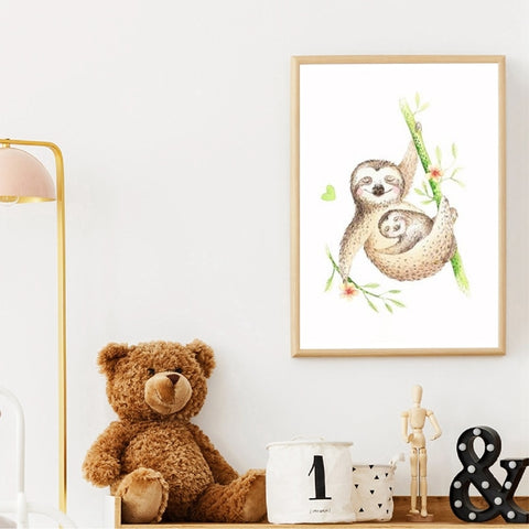 Image of Mother Sloth Hug Poster - Sloth Gift shop