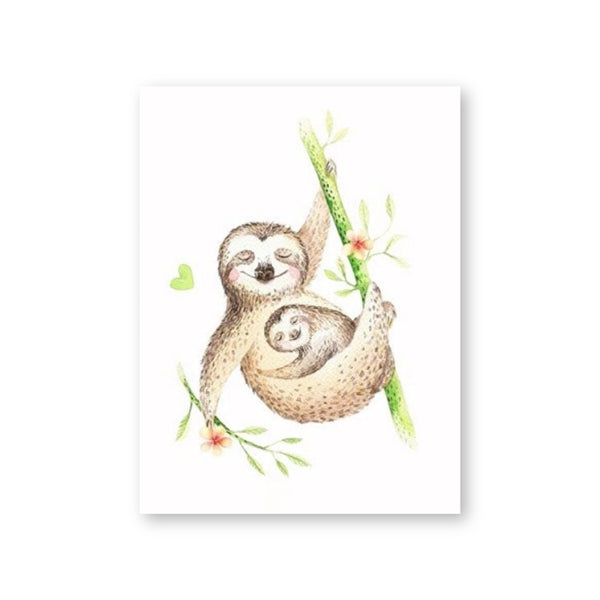 Mother Sloth Hug Poster - Sloth Gift shop