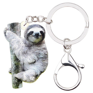 Furry Sloth Keyring - Sloth Gift shop