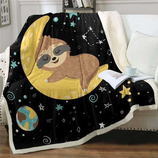 Moon Sloth Lover Blanket - Sloth Gift shop