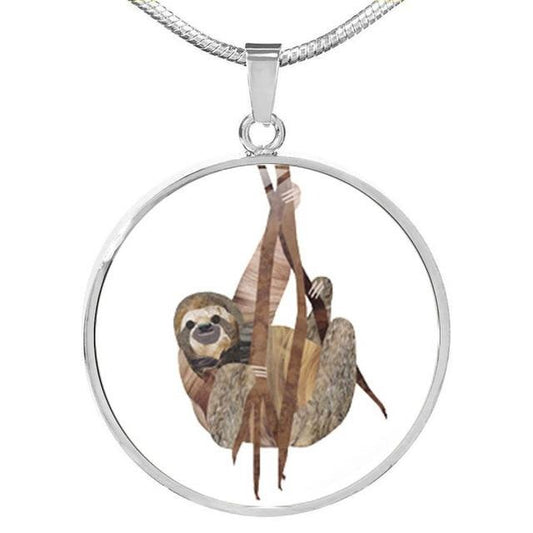 Wood Hanger Necklace - Sloth Gift shop