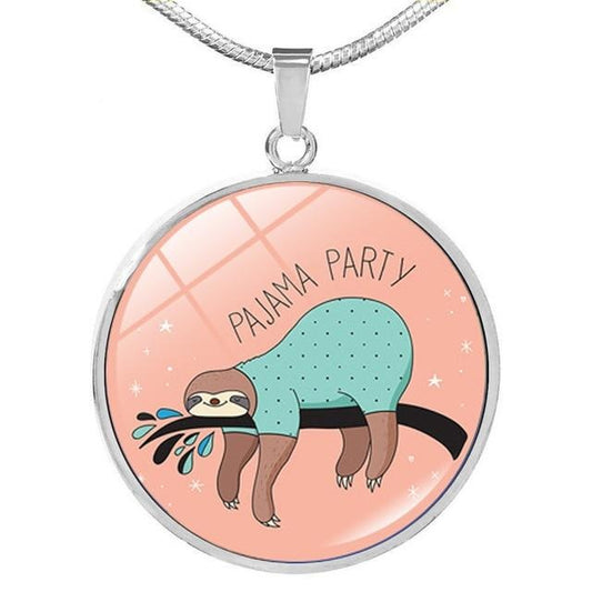 Pajama Sloth Party Necklace - Sloth Gift shop