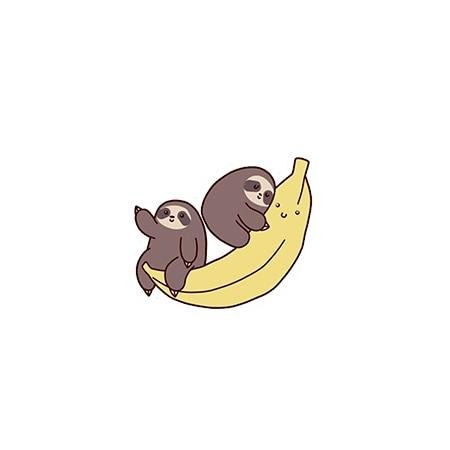 Banana Hugging Sloth Pin Badge