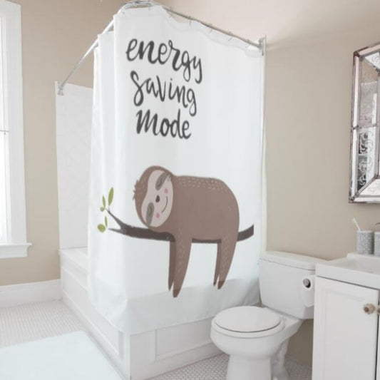Saving Energy Sloth Shower Curtain