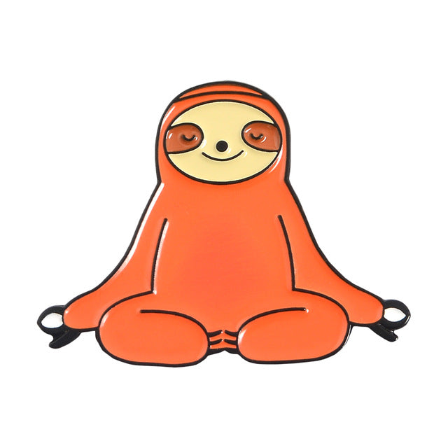 Meditating Sloth Pin Badge - Sloth Gift shop