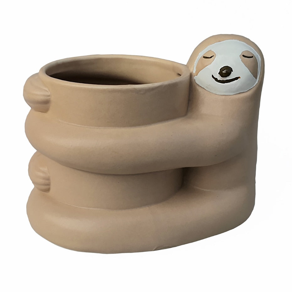 Hugger Sloth Flowerpot - Sloth Gift shop