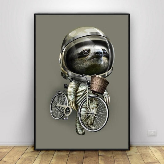 Brave Astronaut Sloth Poster - Sloth Gift shop