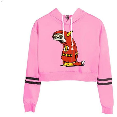 Image of Super Sloth Cropped Pullover - Sloth Gift shop