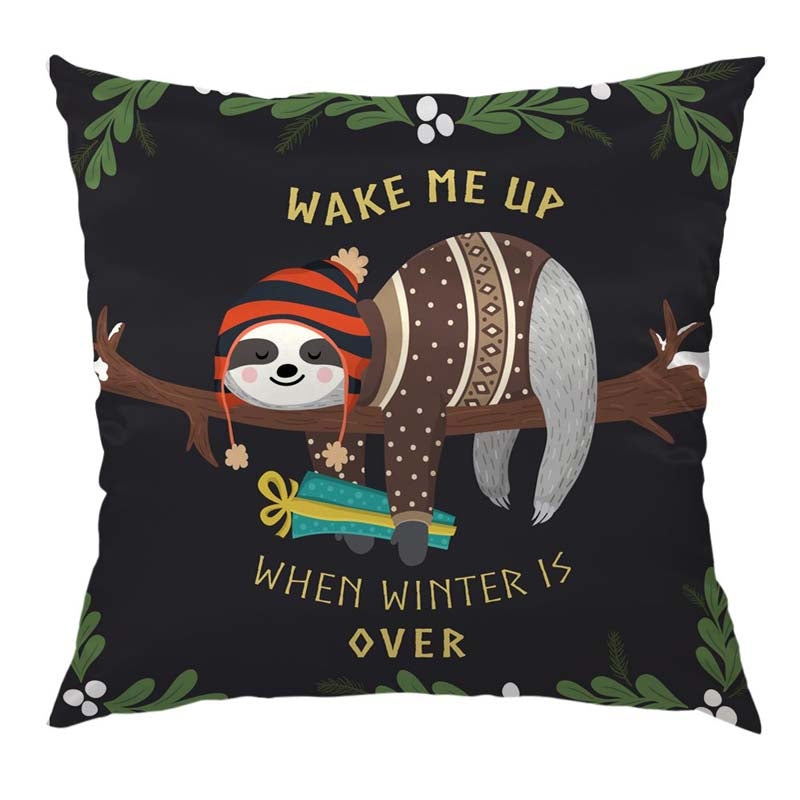 Winter Sloth Cushion Cover - Sloth Gift shop