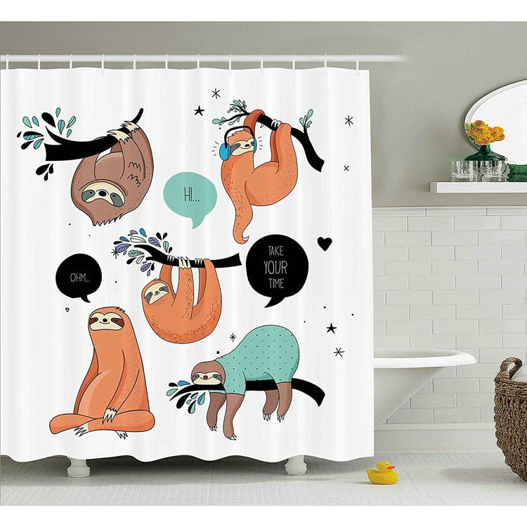 Sides of Sloth Shower Curtain - Sloth Gift shop