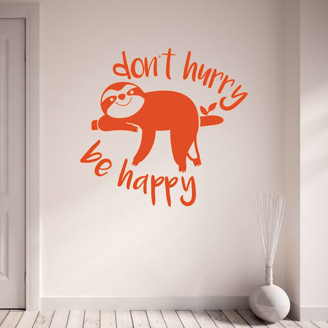 Image of Be Happy Sloth Wall Sticker - Sloth Gift shop