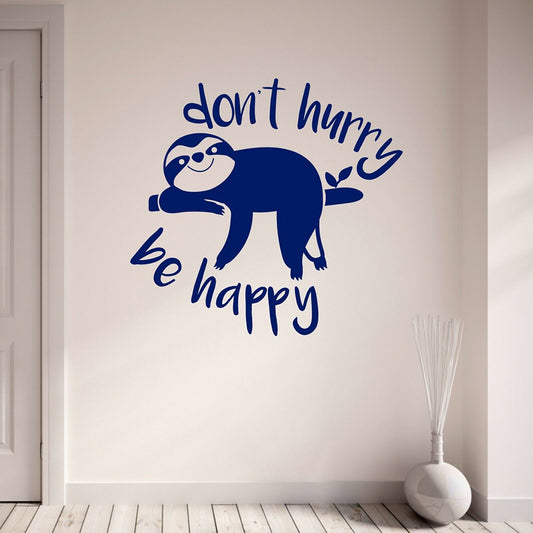 Be Happy Sloth Wall Sticker - Sloth Gift shop