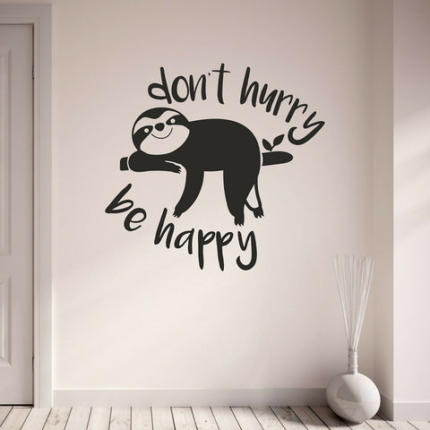 Image of Be Happy Sloth Wall Sticker - Sloth Gift shop