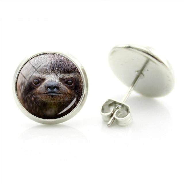 Mad Sloth Face Earrings - Sloth Gift shop