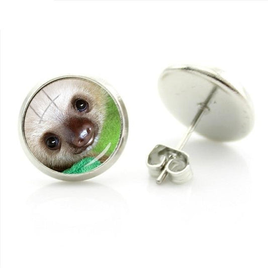 Angel Sloth Face Earrings - Sloth Gift shop