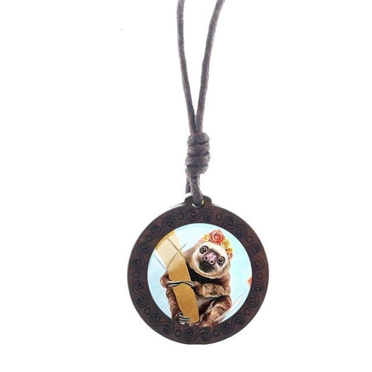Gayish Sloth Necklace - Sloth Gift shop