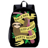 Never Party Sloth Backpack