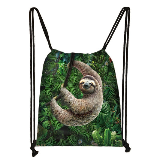 Jungle Sloth Drawstring Backpack