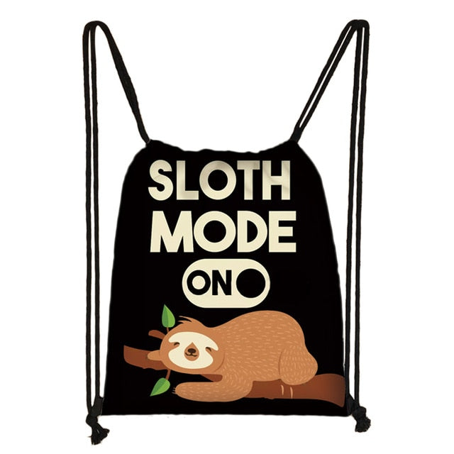 Sloth Mode On Drawstring Backpack