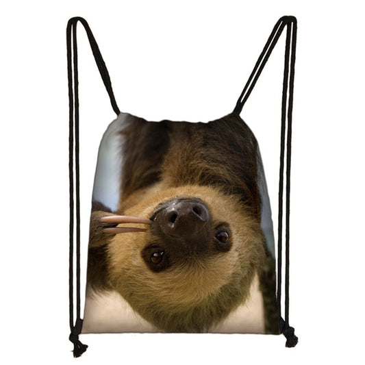 Big Face Sloth Drawstring Backpack
