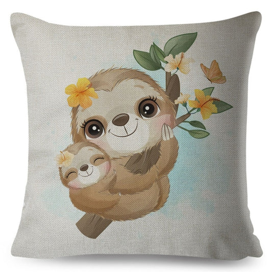 Loving Mom Sloth Cushion Cover