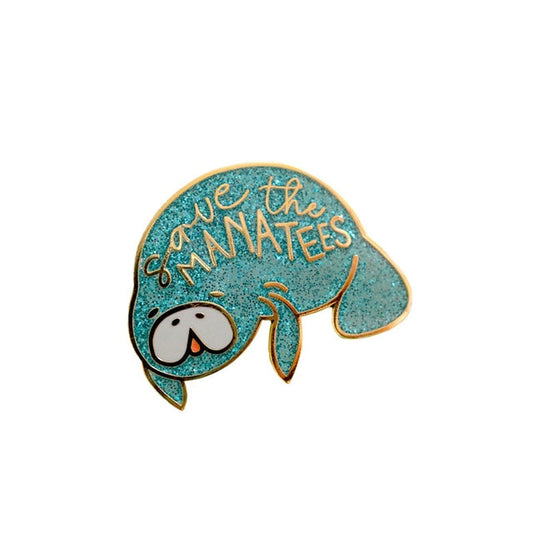 Save The Manatees Sloth Pin Badge