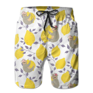 Yellow Lemon Sloth Boardshort