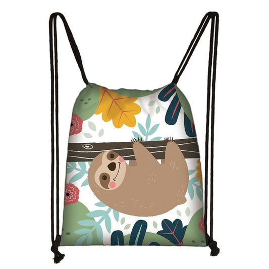 Contented Smile Sloth Drawstring Backpack